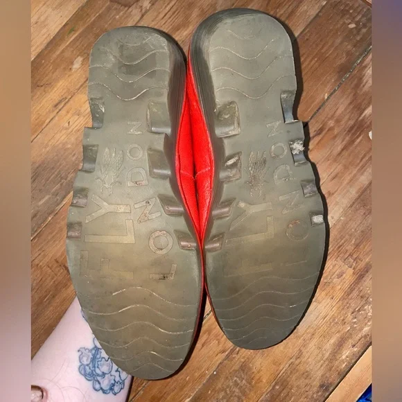 Fly London Red Wedge Shoes with Chunky Heel Staple Eclectic Bold Gently Used - Picture 6 of 14